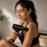 Lyvra | MassageGun Pro do Regeneracji Mięśni z 4 Końcówkami i Regulacją Mocy