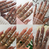 Lyvra | Zestaw złotych pierścionków celestial luxury