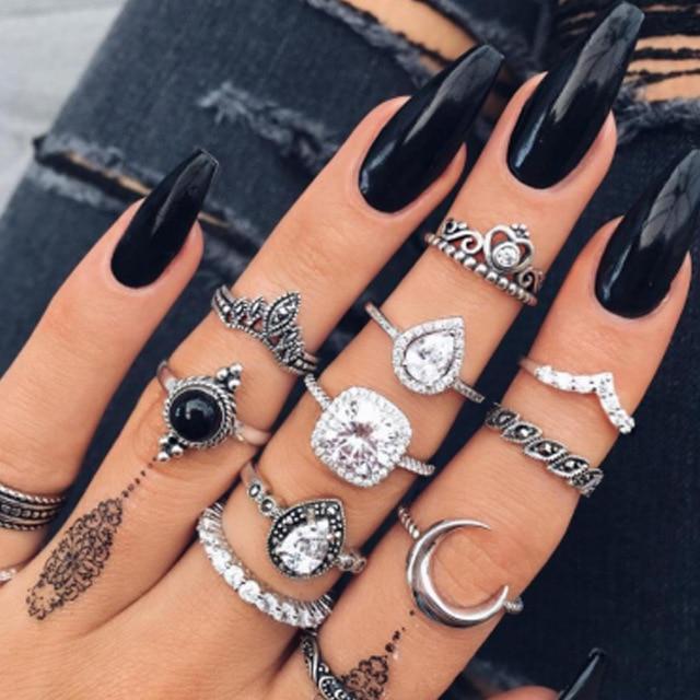 Lyvra | Zestaw złotych pierścionków celestial luxury