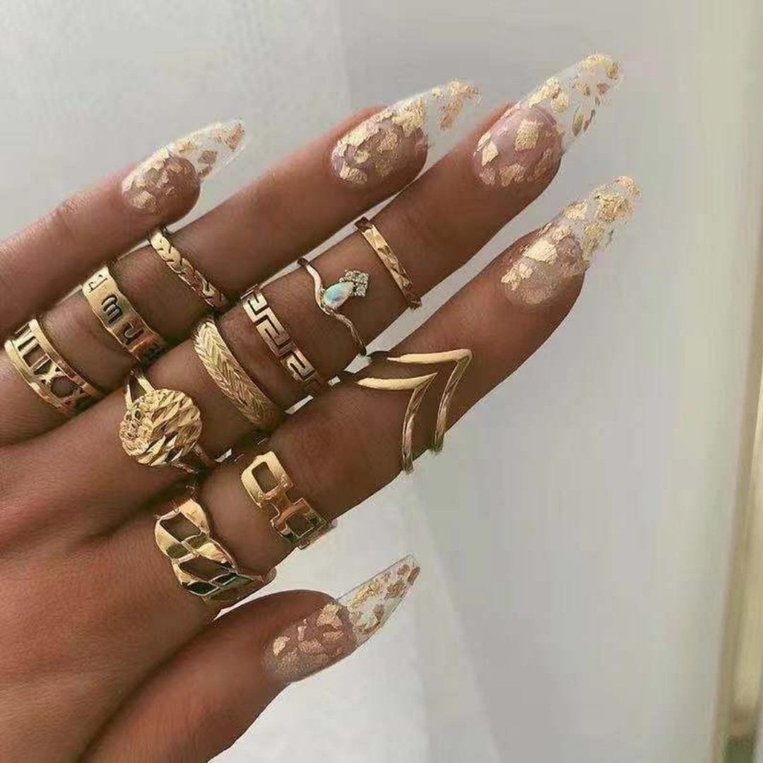 Lyvra | Zestaw złotych pierścionków celestial luxury