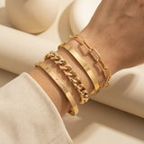 Lyvra | Zestaw złotych bransoletek layered luxury