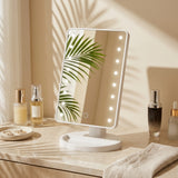 Lyvra | Lusterko do Makijażu LED GlowPerfect z Regulacją Jasności i 16 Diodami